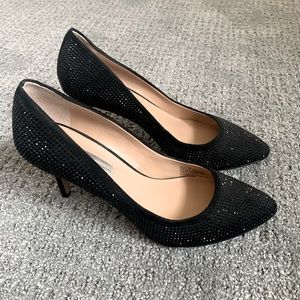 INC size 7.5 black sparkle heels